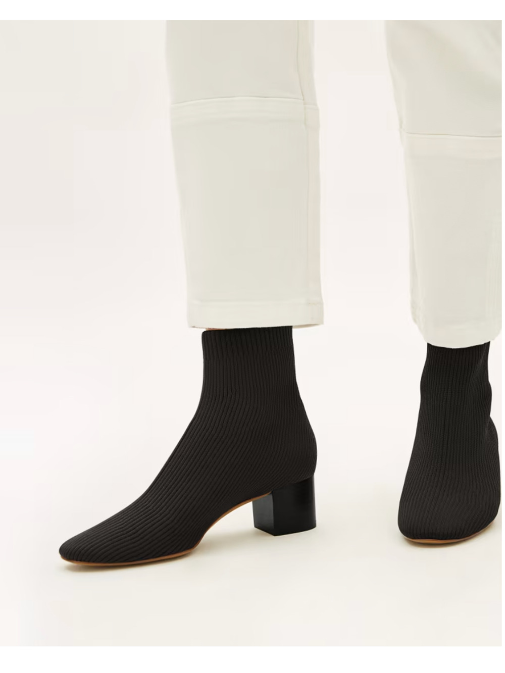 Everlane Glove Rib Knit Boots 9.5 NWT Black Ankle Sock Bootie Minimalist Capsule